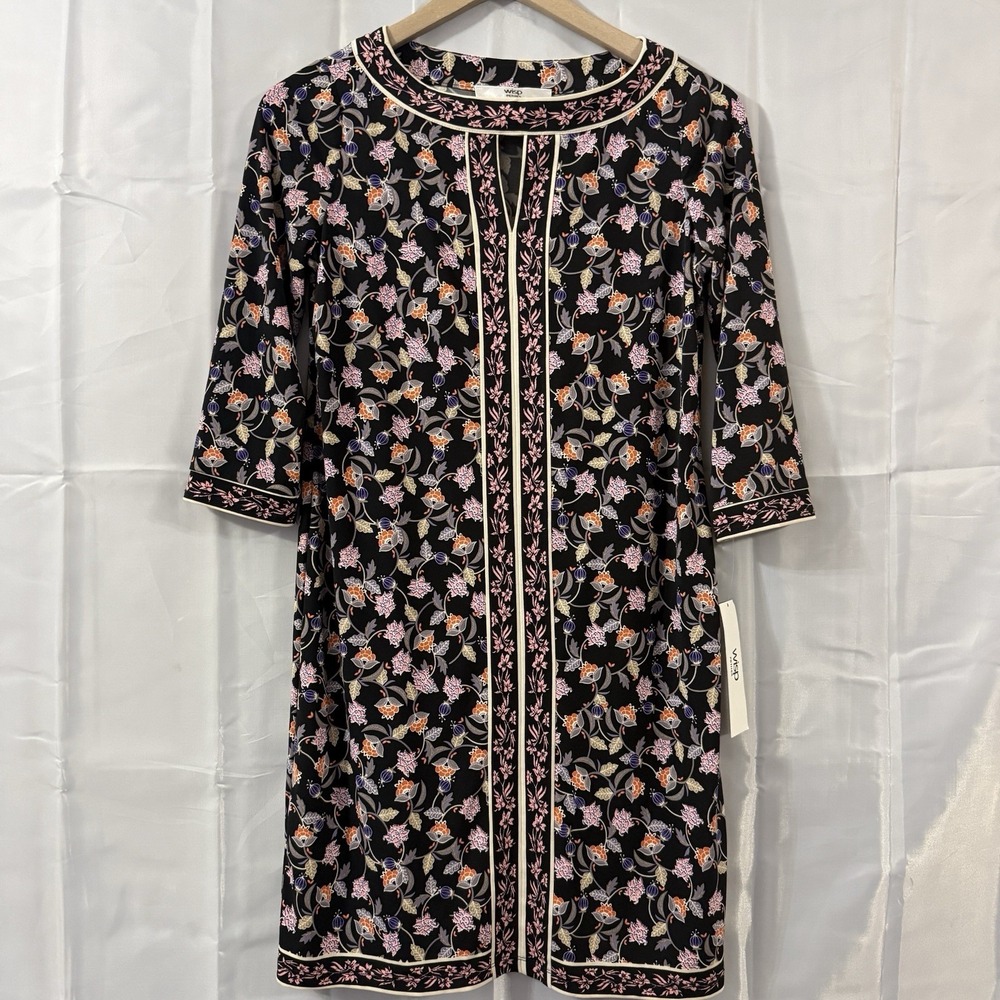 Wisp Petites Womens Black Pink Purple Casual Dress 2P‎ Classy Old Money Stretchy